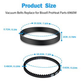 Vacuum Cleaner Belts for Bissell Proheat Vacuum Cleaner 6960W,Fit Models 1846,1799,1623,1694W,1697, 1698,1699,1622,7901,7920,7950,8806, 8905,8910 Series,Replace Parts 2150628 and 0150621