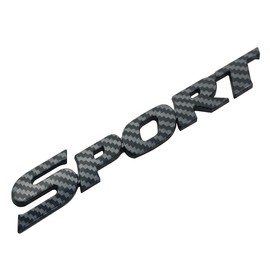 1Pc 3D Carbon Fiber Black Sport Badge Car Fender Emblem Sticker Decal Universal Use Carbon Fiber