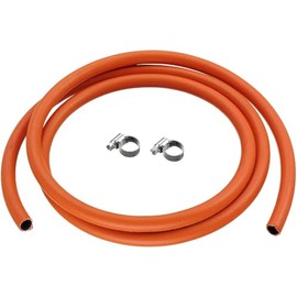 JD Brands 2m LPG Gas Hose – 8mm Internal Bore for Butane & Propane with 2 Hose Clips – Ideal for BBQs, Heaters & Outdoor Appliances