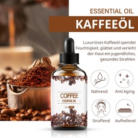 Coffee Oil - Coffee Oil Against Wrinkles - Anti Ageing & Moisturising Skin Oil - Firming Body Oil & Face Oil for Massage, Gua Sha Oil & Hair Care - Coffee Essential Oils