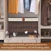 Honjourai Wicker Storage Basket with Lid,Rattan Shelf Basket with Removable