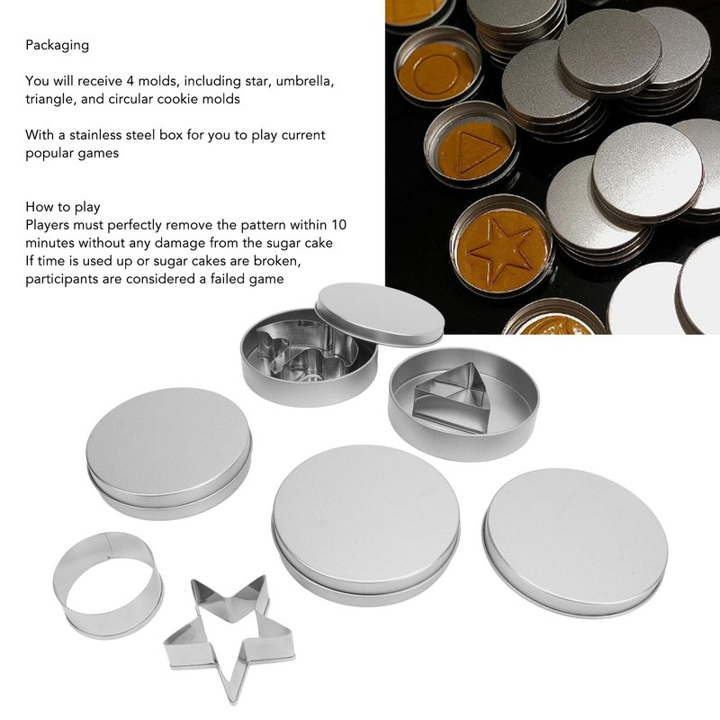 4Pcs Stainless Steel Cookie Cutter Set Biscuit Cutter Set Candy