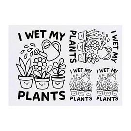 Azeeda 4 x 'Ich befeuchte meine Pflanzen' Temporäre Tattoos - Wasserfest, Hautfreundlich & Ungiftig · Transfers in Verschiedenen Größen (TO00086188)