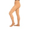 ChloeNoel Figure Skating Footed Tights TF8830, Light Tan W/ Crystal