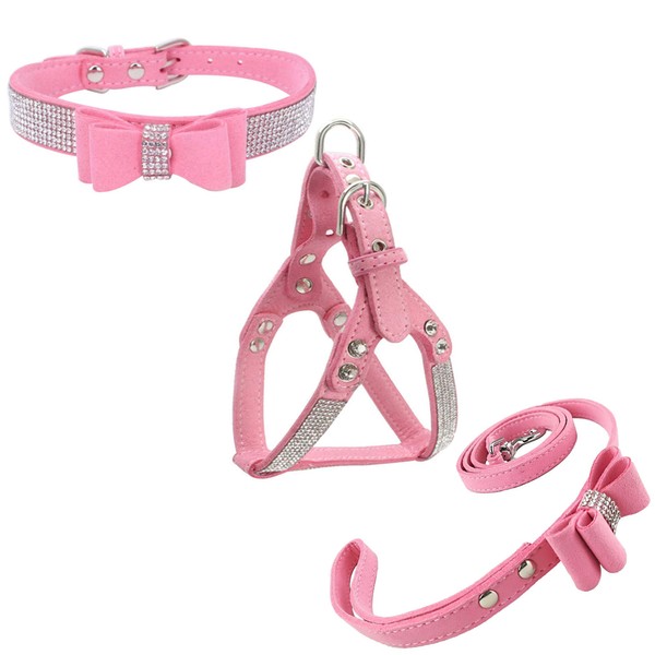 Newtensina Bowtie Dog Collar & Harness & Lead Sets Comfortable