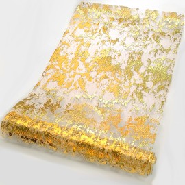 Gold Table Runner Roll - Glitter Metallic Gold Runner for Christmas- Sparkle Mesh Table Runner - Gold Table Decor - Decorations for Wedding Party, Christmas Centerpieces Table Decorations Gold