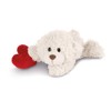 Nici 42615 Love Cuddly Toy Bear White with Heart Lying,