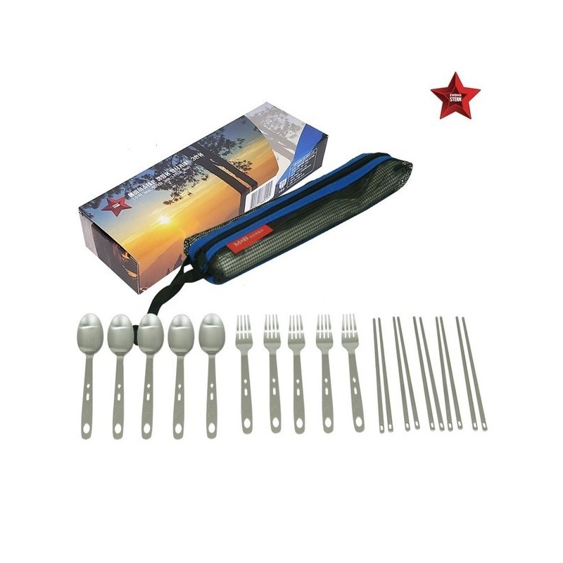 Ewichstern Stainless Steel Camping Cutlery Set for 5 / 에비히슈테른