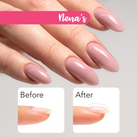 Nena's Rubber Base Coat, 4 fl oz Refill, UV/LED Soak-Off Formula, Self-Leveling Nail Protection, Low Odor