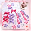 SAWINDA 36Pcs Hot Pink Mini Hair Bows Purple Star Snap