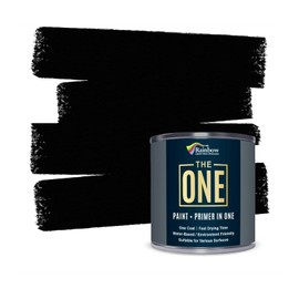 THE ONE All-in-One Paint & Primer: Durable Furniture, Cabinet, Front Door, Wall, Bathroom, Kitchen - Fast Drying Interior & Exterior Craft Paint (Black, Matte, 1 Liter)