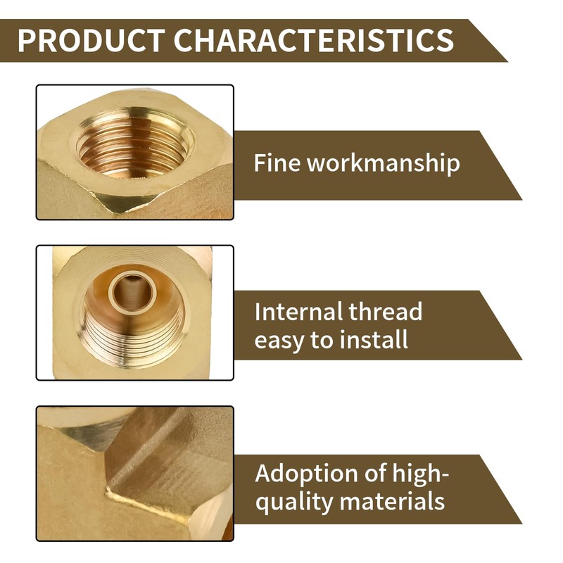 MuRealy 3/16" Brake Line Tee Fitting Kit (4PCS) - Brass