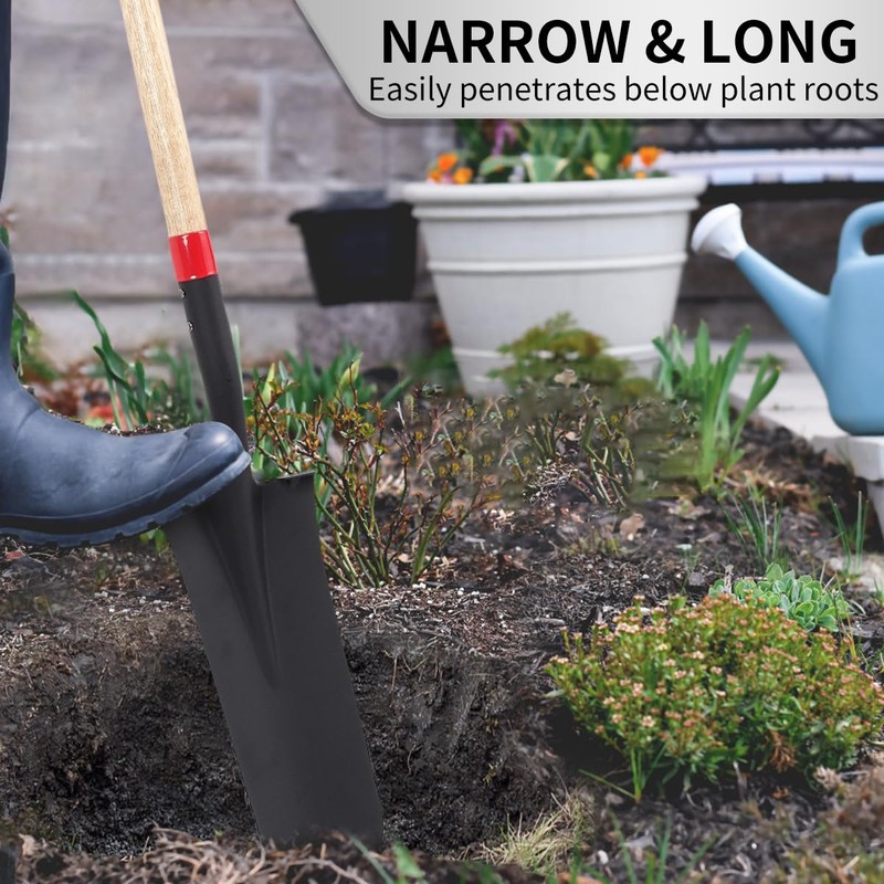 Nohovu Spade Shovel for Digging, Heavy Duty Shovel with D-Handle,