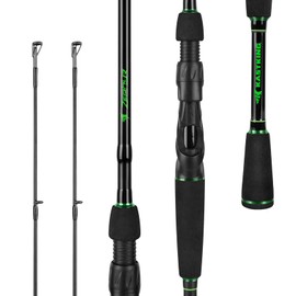 KastKing Zephyr Dual Tip Fishing Rod, Lightweight KastFlex IM6 Graphite Spinning & Casting Rod, Fuji O-Ring Guide, Dual Tips Section for Different Powers, EVA Grip, 6'8" M & MH Spinning Rod