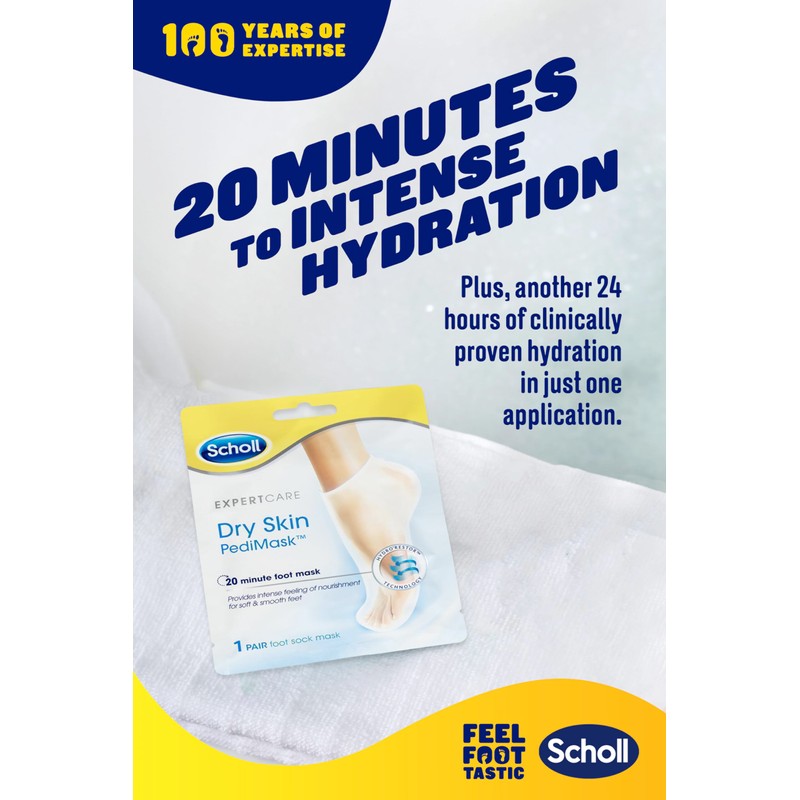 Scholl Dry Skin Footcare PediMask, 1 Pair Foot Sock Mask