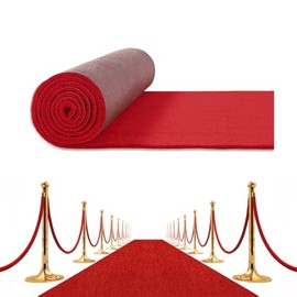 MEILANHUI Red Carpet Runner for Party, Extra Thick Red Carpet Party Decorations with Non-Slip Rubberback 3x10ft Reusable Red Rugs for Entryway, Hallway and Living Room