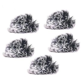 Ruittos 5 Packs Lavalier Microphone Wind Screen Furry Muffs Diameter 1cm Fits Most Lapel Clip Lav. Mini Lapel Microphone Dead Cat Windscreens (5 deadcats)
