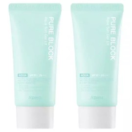 APieu 어퓨 퓨어 블록 아쿠아 선젤 이엑스 SPF50+ PA+++ 50ml x 2개 APieu Pure Block Aqua Sun Gel EX SPF50+ PA+++ 50ml x 2 [50ml x 2 pieces]