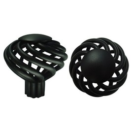 Black Bird Cage Birdcage Birds Nest Twist 1-3/8" (35mm) Diameter Kitchen Cabinet Pull Knob 1318-35 (1 Pack)
