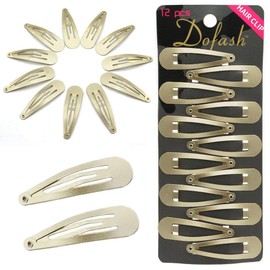 Dofash 12pcs 5CM/2IN Snap Hair Clips Basic Hair Barrettes Hair Accessories for Women（Blonde）