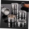 LABRIMP 8pcs Magnetic Stainless Steel Spice Containers Stickers Airtight Seasoning