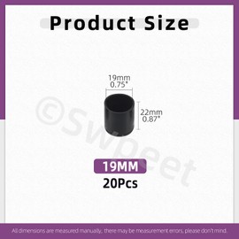 Swpeet 20Pcs 3/4" Black Round Chair Leg Caps, Floor Protectors, Table Chair Leg Protection Cover, Furniture Leg Caps，Leg Tips Covers, Feet Pads, Feet for Furniture Table Chair