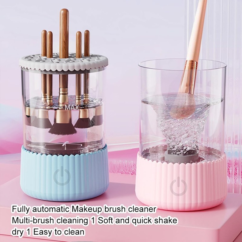 Limpiador de brochas de maquillaje eléctrico, fácil y práctico compañero