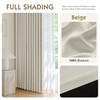 FMFUNCTEX 100% Blackout Curtains for Bedroom, Beige Back Tab Curtain