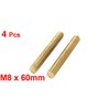 Sourcingmap 1.25mm Pitch M8 x 60mm Metal Threaded Rod Bar