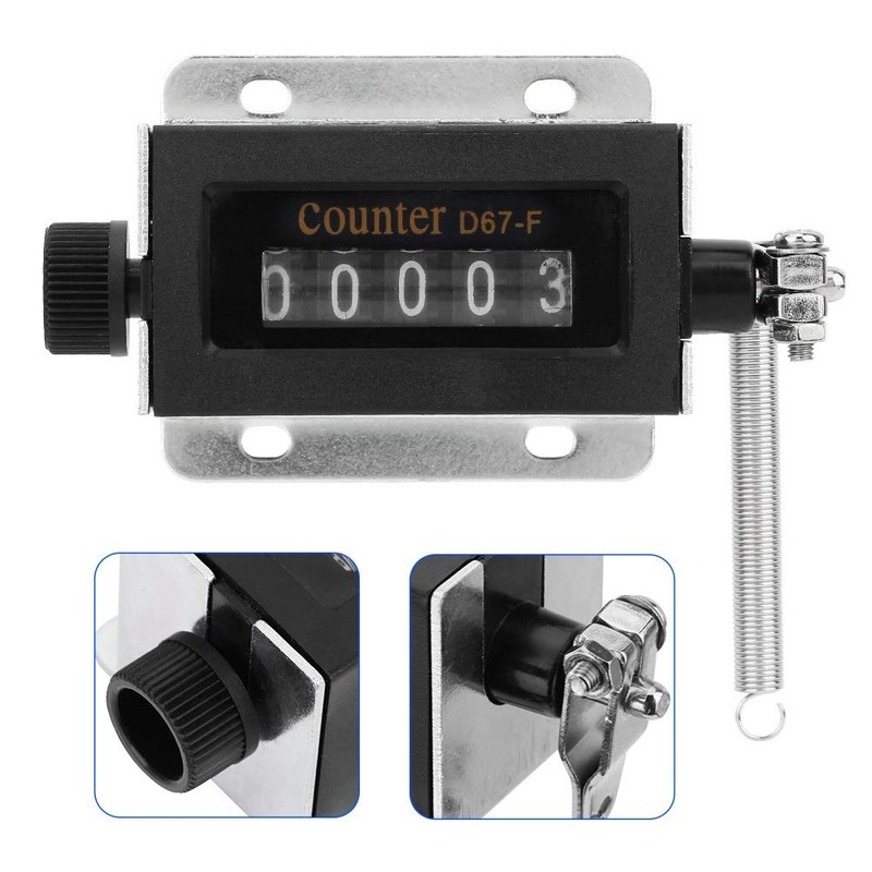 Mechanical Counter, D67F 5 Digit 0-99999 Mechanical Resettable Manual Hand