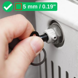 Radiator Bleed Key Set, 3 Pack, in Black, with Key Ring, Square Key for 5 mm Edge Length Radiator Valves, Heater Bleed Keys, Radiator Vent Split Ring Kit