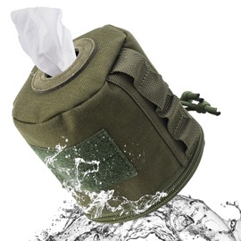 Agorizeo Tactical Toilet Paper Cover Waterproof Cat Proof Towel Holder Roll Paper Case Cover Portable and Foldable Paper Storage Bag with Molle Mount Webbing for Car Camping Outdoor Tent Travel