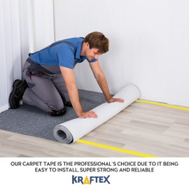Double Sided Carpet Tape Heavy Duty for Area Rugs, Tile Floors [30ft/10 Yrd, 1.88 inch] Rug Gripper Tape with Strong Adhesive 2 Sided Stick for Concrete, Outdoors, Indoors, Laminate, Hardwood, Runners