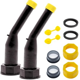 EZ-POUR Rigid Spout Replacement and Vent Kit (2 Pack) | 45° Angled Spout Fits 1-3/4" Openings | Compatible with all EZ-POUR Adapters | Fits Newer "Capless" Tanks, Water Jugs, and Industrial Containers | Replacement Spout Kit