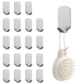 TIANLIN 20er Set Klebehaken Edelstahl 304 - Selbstklebende Haken ohne Bohren für Bad, Küche & Wohnen | Starker Halt bis 3kg | Wasserdicht & Rostfrei