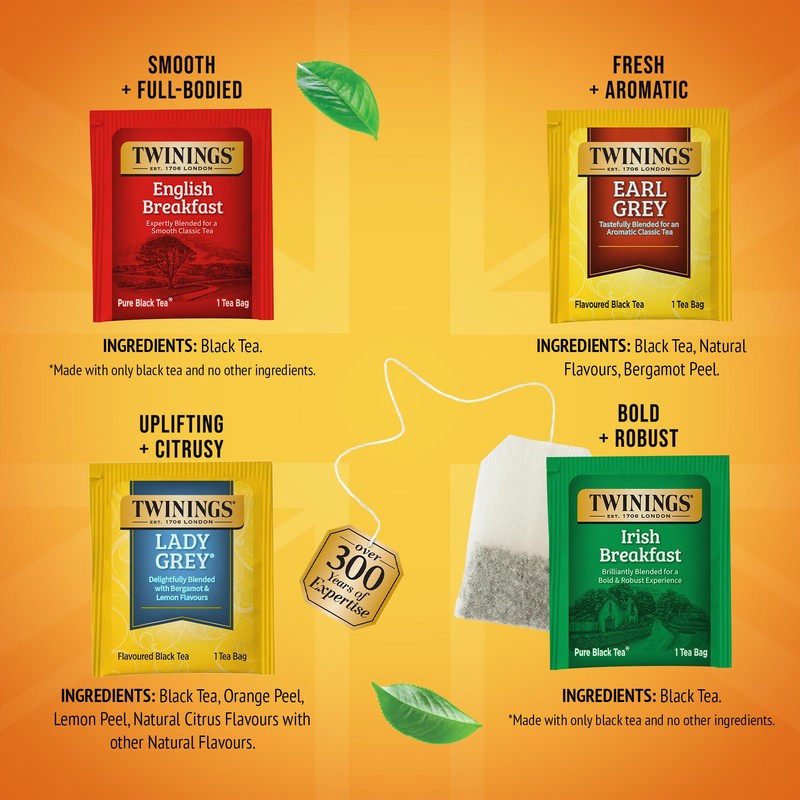 Twinings Variety Pack Black Tea Bags, 20 Count (Pack of