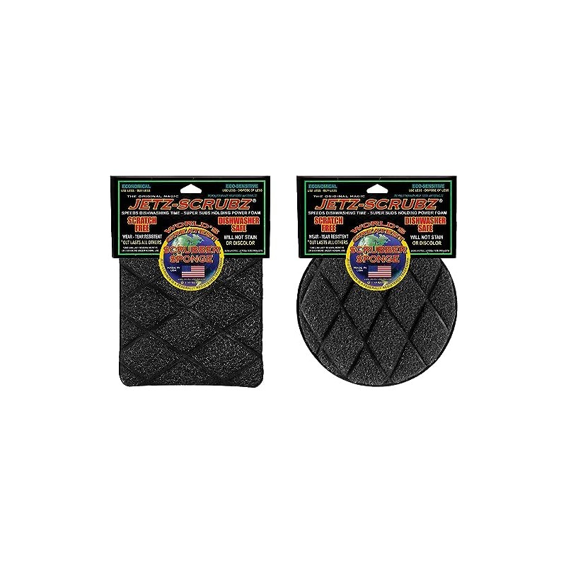 Jetz Scrubz Original Magic Scrubber Sponge Round & Rectangular, Set