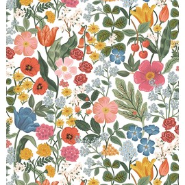EchoSphere 16.9" x118" Colorful Boho Floral Peel and Stick Wallpaper Flower Contact Paper for Bedroom Decoration Self Adhesive Wallpaper DIY Removable Wall Paper for Livingroom Cabinets Decor Vinyl