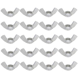 MroMax Tuercas de mariposa de 3/8"-16 de acero al carbono chapadas en zinc, tuercas de ala plateadas para apretar las orejas, tuercas de ala, 20 piezas para decoración mecánica electrónica de muebles