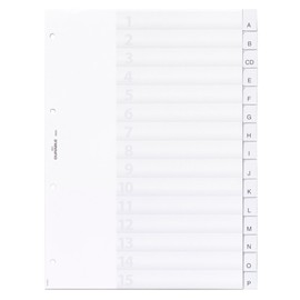 Durable 682219 Index Plastic with Blank Tabs 15 Parts Transparent