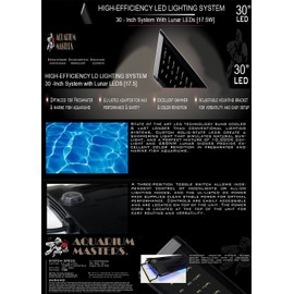 30 Inch LED High Efficiency Aquarium Lighting Fixture System with Lunar LEDs for Aquariums and Terrariums, Freshwater Tropical Fish, Marine Fish, and Reef Fish!