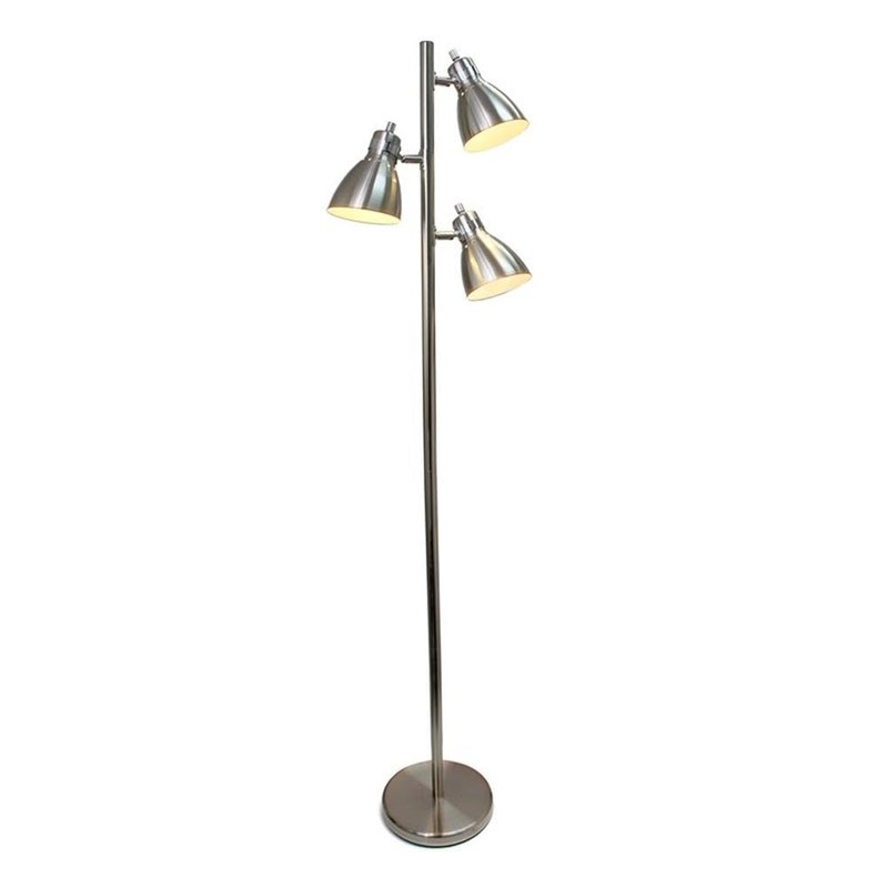 Simple Designs LF2007-BSN Metal 3 Light Tree Floor Lamp, Brushed