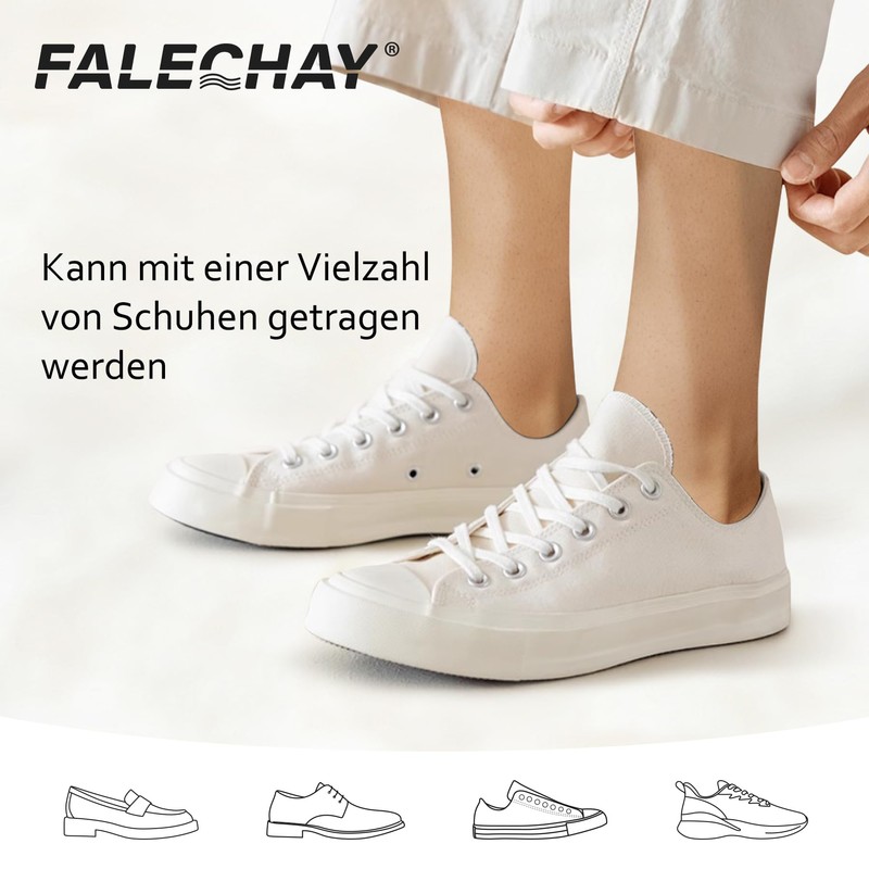 Falechay Unisex Trainer Socks, Invisible, 10 Pairs - 47-50