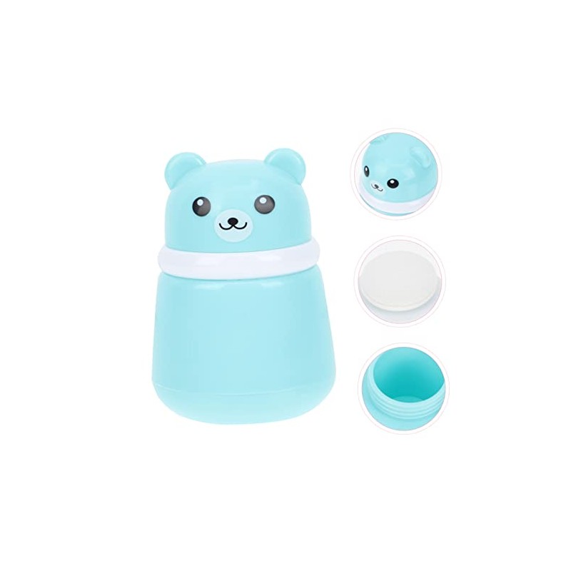 Envase de Talco para Bebés Azul Diseño de Oso, PP