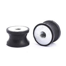 Pack of 10 Rubber Metal Buffer, Type TPC Tailored, Diameter 30 mm, Height 20 mm, Internal Thread M8, Shore Hardness 55°, Galvanised Metal Parts