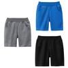NATUST 3 Pack Boys Shorts, Cartoon Summer Jogger Shorts Black/Blue/Dark