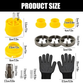 PVC Pipe Tap, Pipe Tap Set for Electric Drills, PVC Pipe Tap Set with Gloves, Plastic Pipe Tap Set with 3 Dies