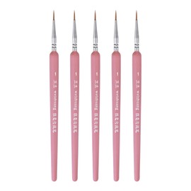 HARFINGTON 5pcs Detail Paint Brushes 10mm Pointed Tip 185mm Length Nylon Hair Miniature Painting Brush for Watercolor Oil Acrylic Painting(1#), Pink