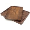 Bamber Wood Serving Tray Wooden Decorative Coffee Tea Platter Black