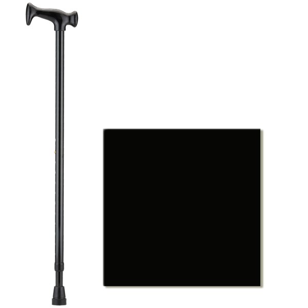 NOVA Designer Walking Cane with T-Grip Molded Handle, Lightweight and Adjustable Walking Stick, Black